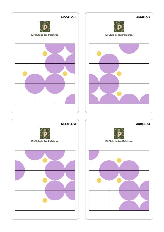 Tarjetas de modelos para reproducir con las piezas